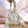 Ivory Silk bloom Potli Bag