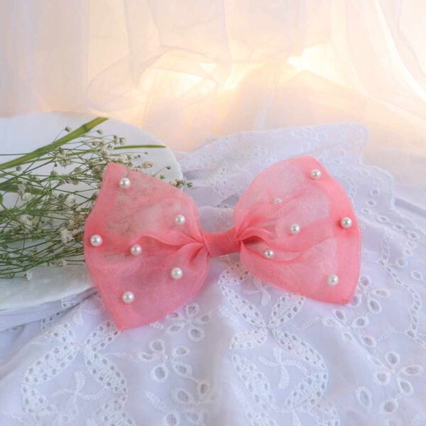 Sheer Fairy Pearlish Hair Bow - Image 2