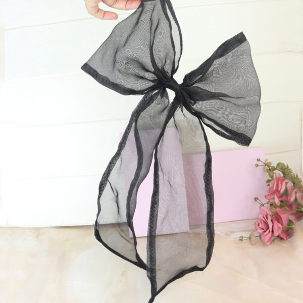 Oversized Hair Bow Black Organza