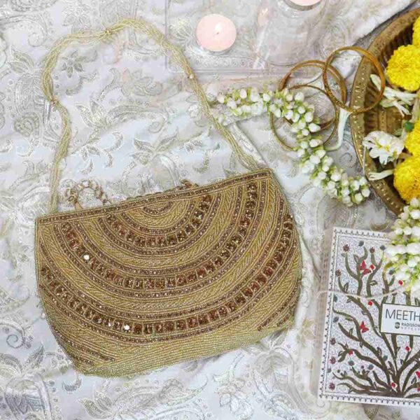 Mandala Majesty Gold Zari Bag - Image 2