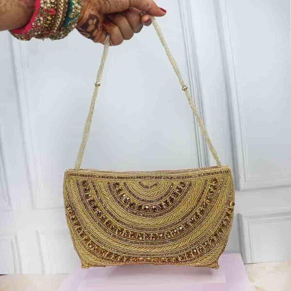 Mandala Majesty Gold Zari Bag - Image 3