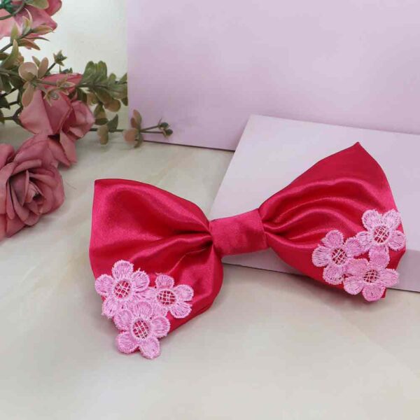 Elita Pink Flower hair bow - Image 2