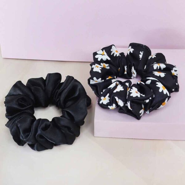 Black Lilly flower scrunchies