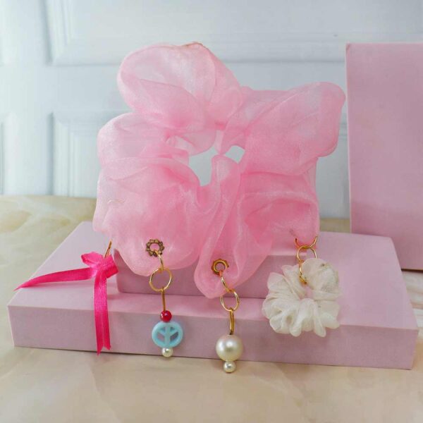 Pink Bae Charm Scrunchies - Image 2