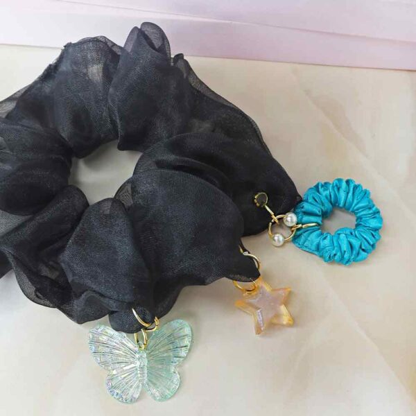 Shadow Black Charm Scrunchies