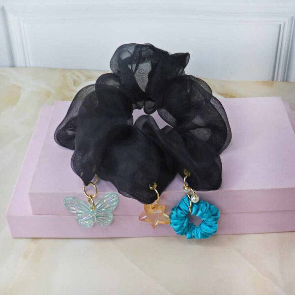 Shadow Black Charm Scrunchies - Image 3