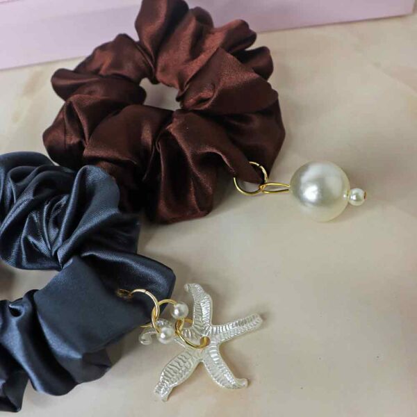 Cocoa Dusk charm scrunchies pack of 2
