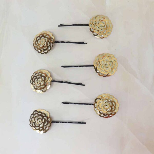 Gold ethnic Flower bob pins pack of 6